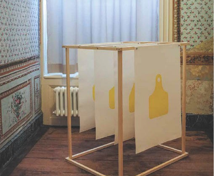 Série de linogravures Cheptel par Gaël Epiney représentant des marques auriculaires pour bétail.